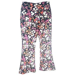 2/$30  Princess Highway Size 8 Organic Cotton Floral Natalie Navy Flared Pant NW